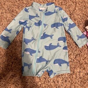 Whale Print Baby Swimsuit